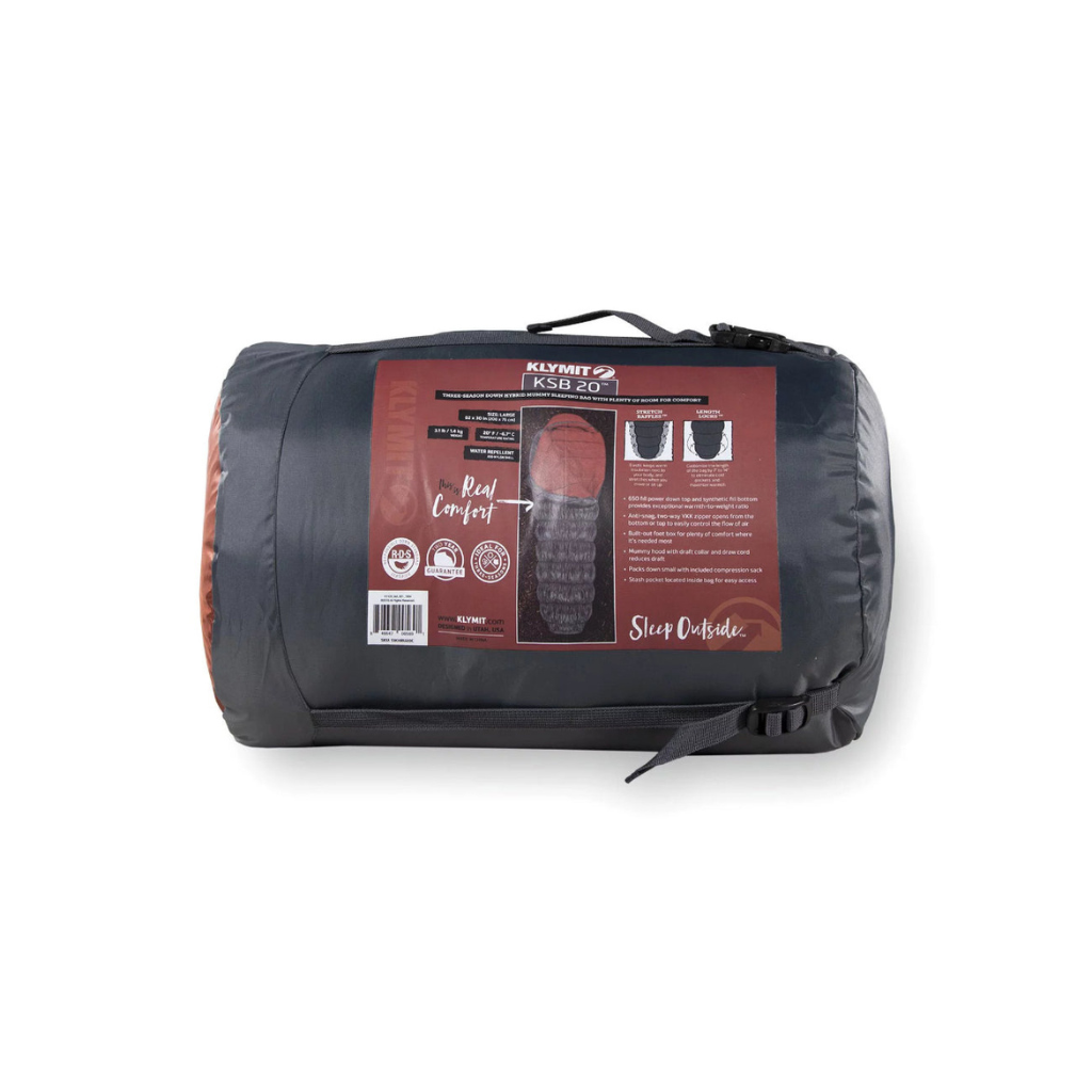 Klymit- Sleeping Bag KSB 20 Hybrid - Rust Red