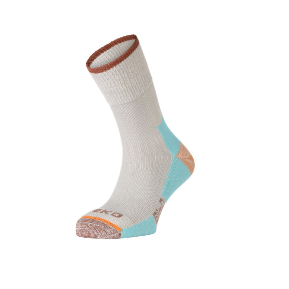 TEKO - eco HIKE 2.0 BIO'd MERINO WOOL HIKING SOCKS - SOFT TOP - Half Cushion - Cream/blue