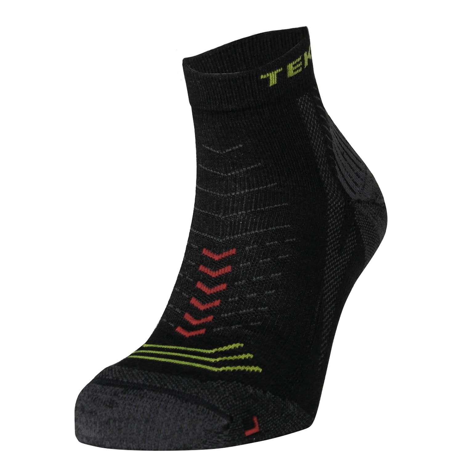 TEKO - ecoRUN 2.0 ENDURO MERINO WOOL RUNNING SOCKS - Light Half Cushion - Black