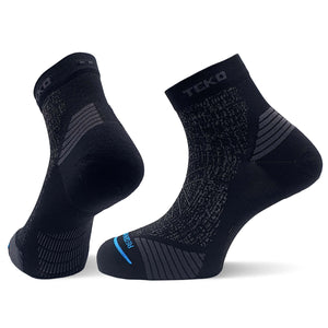 TEKO - ecoRUN 2.0 Mini Crew Socks - Light Half Cushion for Running - Black & Dusk