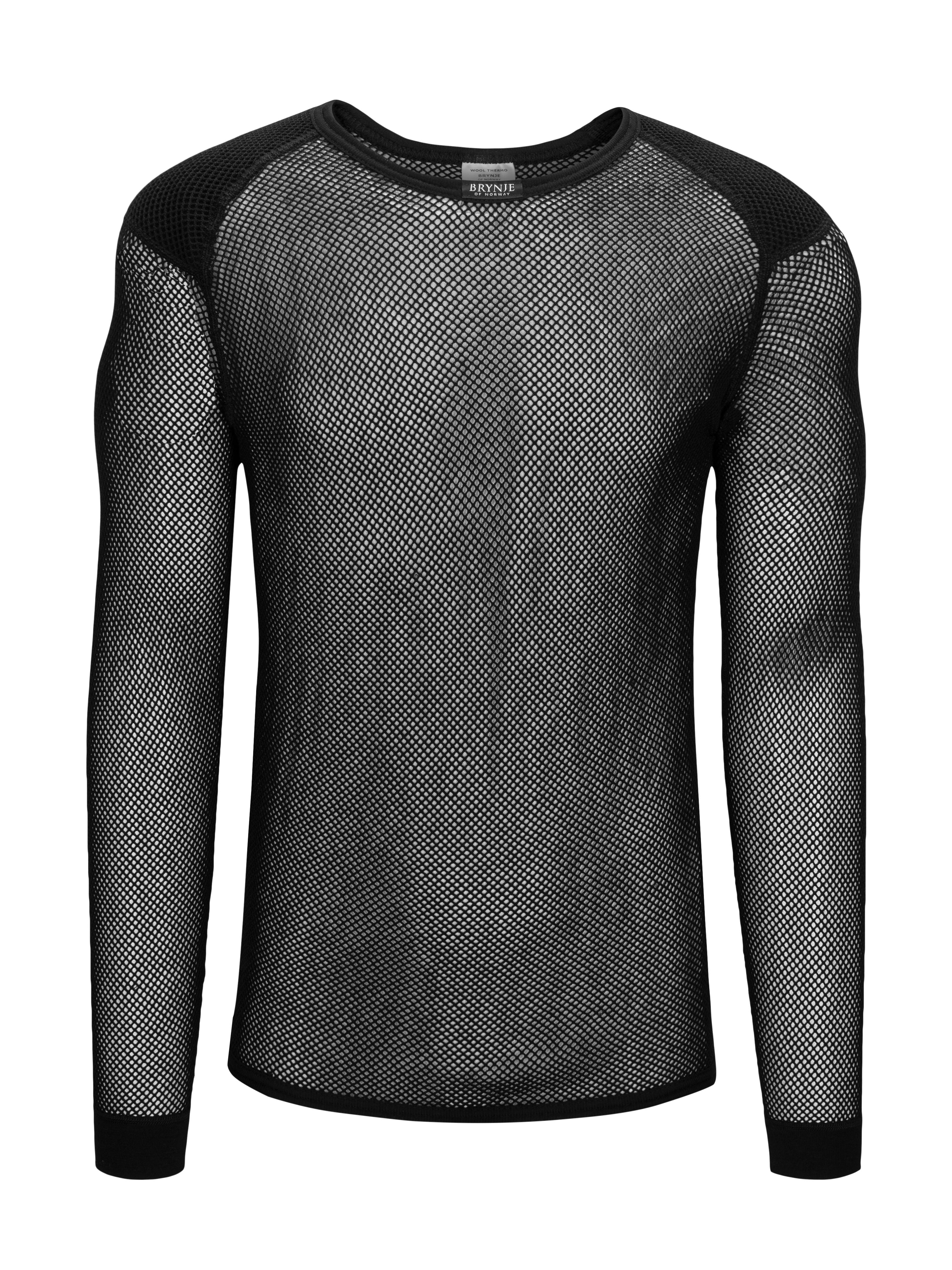Brynje - Wool Thermo Shirt w/panels Black - unisex - Bowgearshop