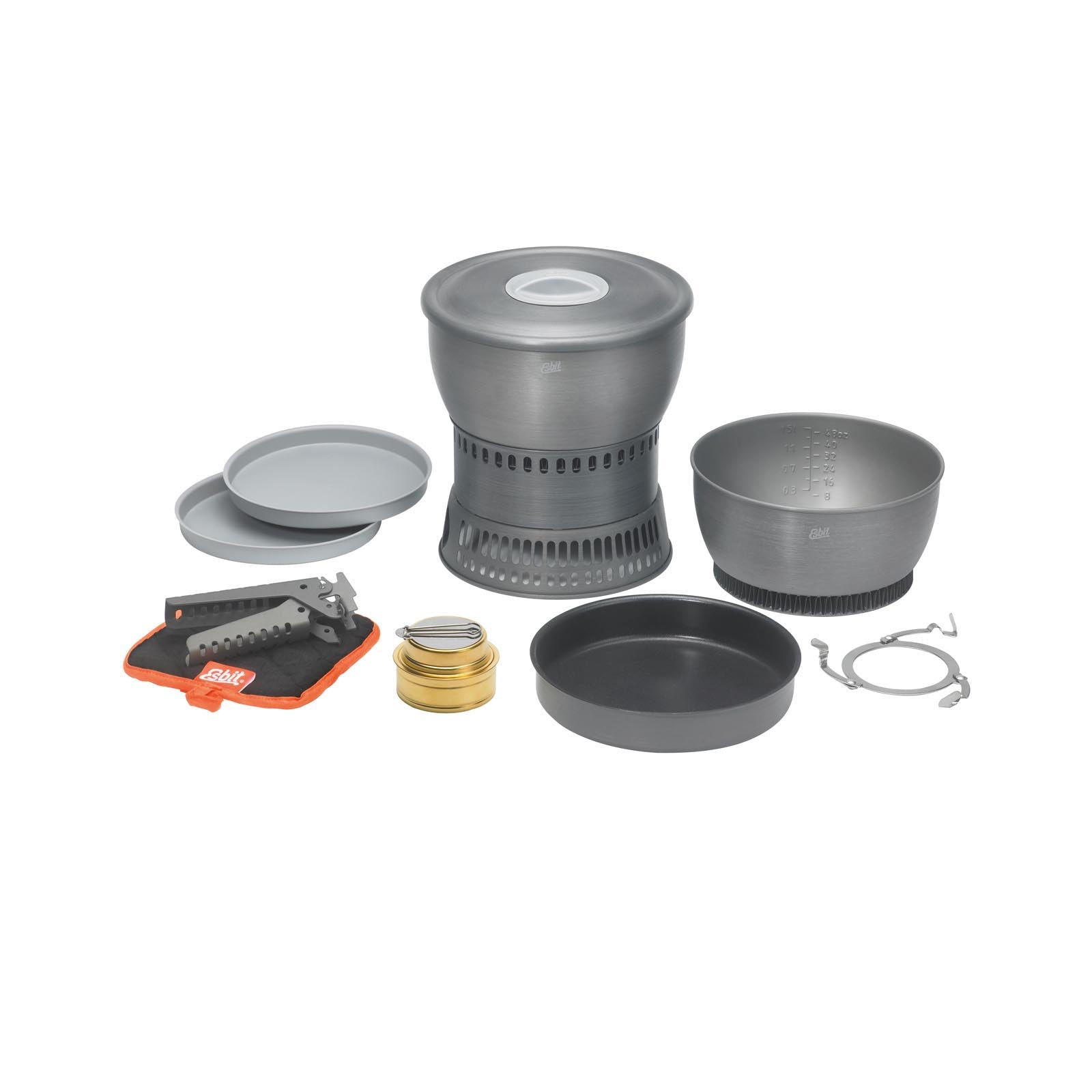 Esbit - Cookset with Alcohol Burner · with Heat Exchanger · 2350 ml & 1800 ml