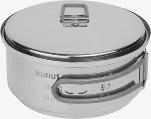 Esbit - Solid fuel cook set, 1000 ml, stainless steel pot, for 14 g and 27 g solid fuel tablet