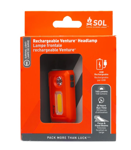 SOL - Venture rechargeable headlamp - Bowgearshop
