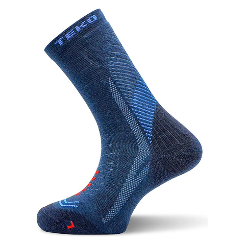 TEKO eco HIKE - 2.0 DISCOVERY MERINO WOOL HIKING SOCKS - Light Half Cushion - Storm Blue