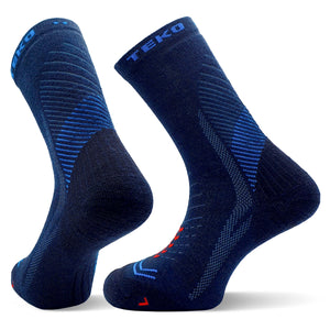 TEKO eco HIKE - 2.0 DISCOVERY MERINO WOOL HIKING SOCKS - Light Half Cushion - Storm Blue