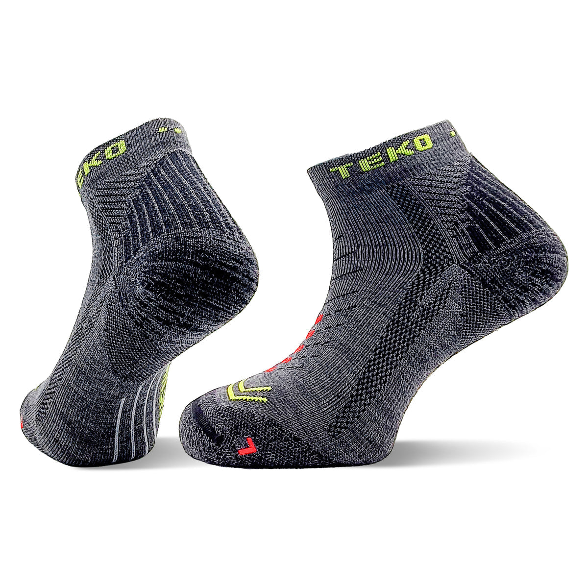 TEKO eco HIKE - RUN 2.0 ENDURO MERINO WOOL RUNNING SOCKS - Light Half Cushion - Granite