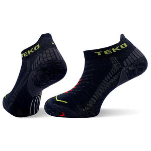 TEKO - ecoRUN 1.0 ULTRA MERINO WOOL SOCKS - Low Cut Ultralight for Running - Black