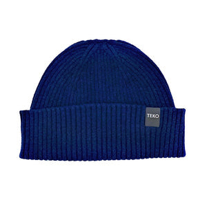 TEKO -  BEANIE DUNDEE SHORT WATCH 2.0 - LAMBSWOOL Light Rib - Navy Blue
